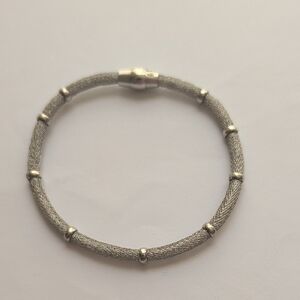 Sterling Silver Mesh Bracelet With Magnetic Clasp